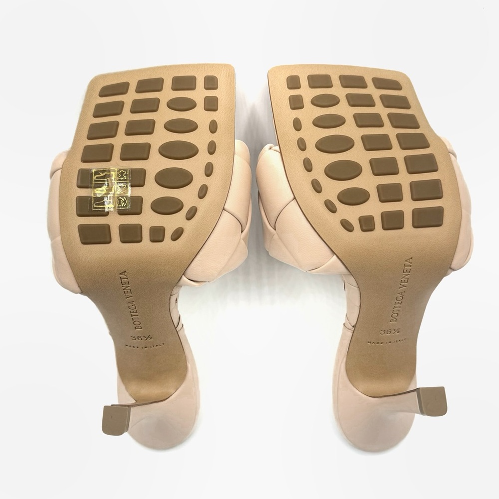 NEW Bottega Veneta Bandage Beige Lido Square Open Toe Sandal Heels Shoes Mules - Picture 8 of 14